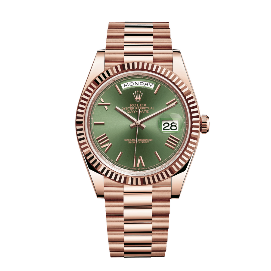 Rolex Day-Date 40 Rose Gold Olive Green Dial 228235