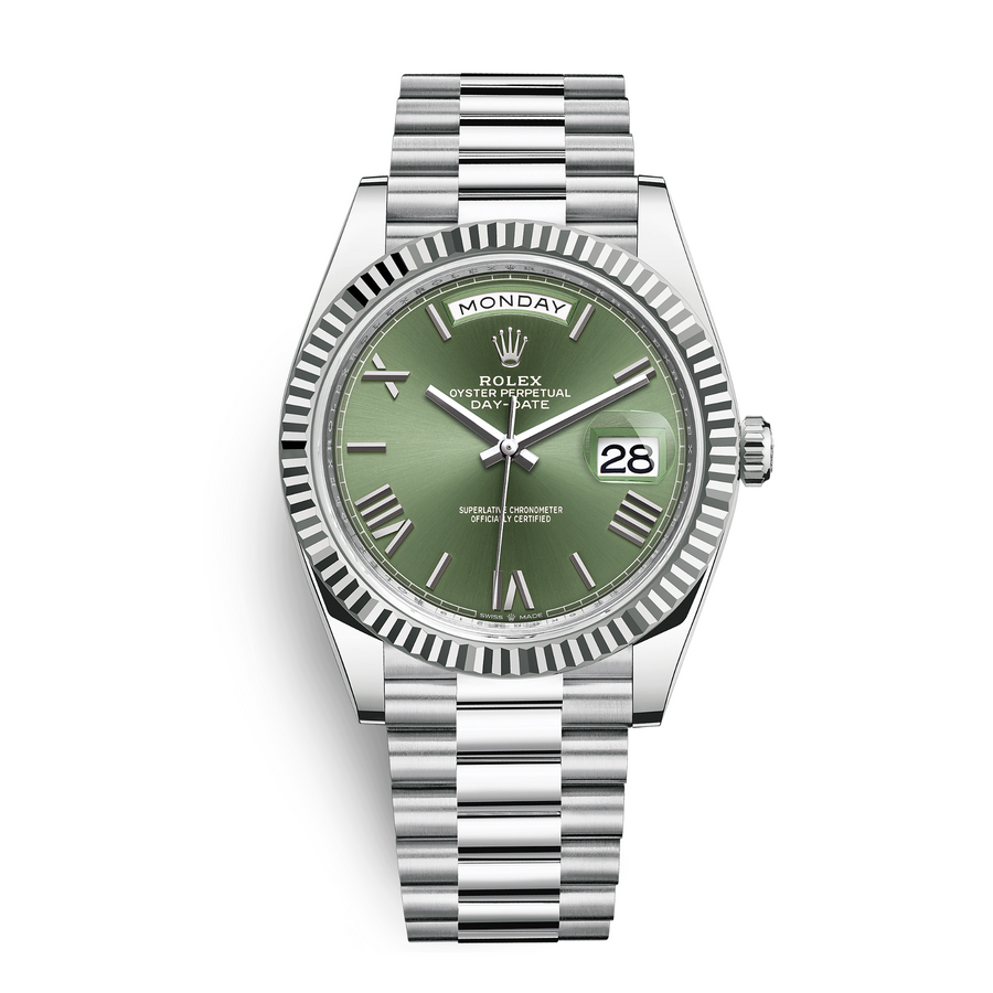 Rolex Day-Date 40 Platinum Olive Green Dial M228236-0012